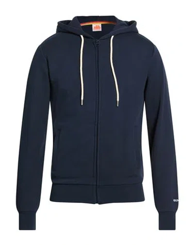 Sundek Man Sweatshirt Navy Size Xxl Cotton In Blue