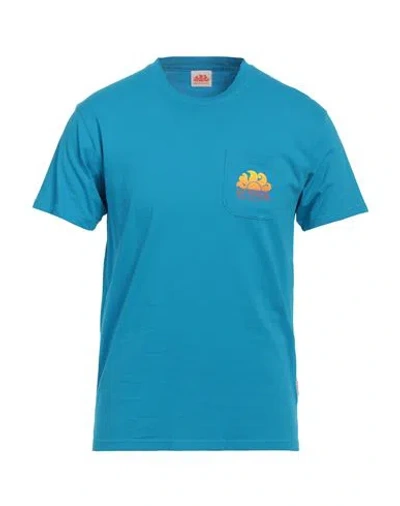Sundek Man T-shirt Azure Size Xxl Cotton In Blue