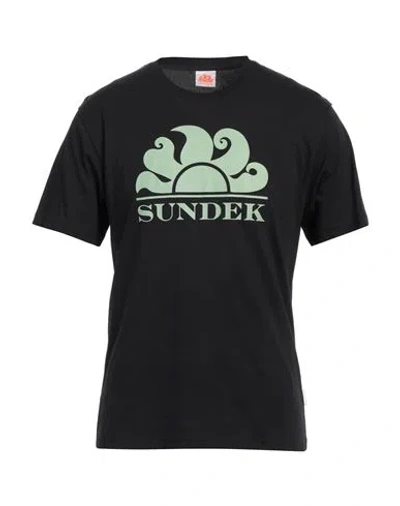 Sundek Man T-shirt Black Size Xxl Cotton