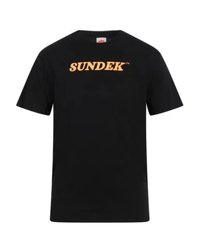 Sundek Man T-shirt Black Size Xxl Cotton