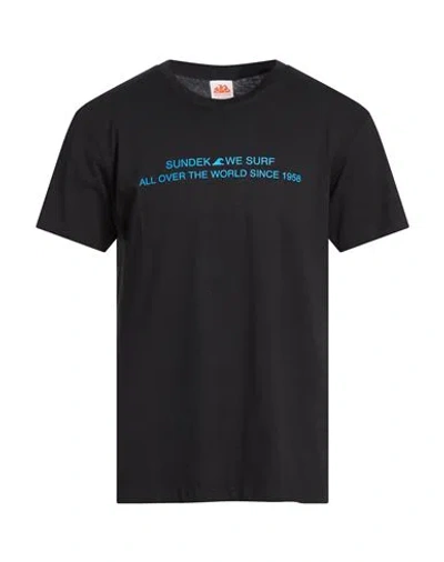 Sundek Man T-shirt Black Size Xxl Cotton