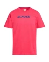 Sundek Man T-shirt Coral Size L Cotton In Pink
