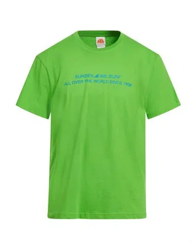 Sundek Man T-shirt Light Green Size Xl Cotton