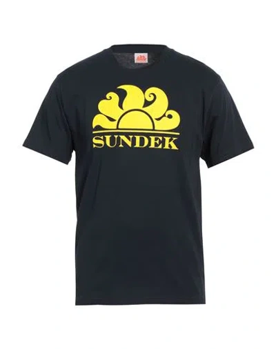 Sundek Man T-shirt Midnight Blue Size Xxl Cotton