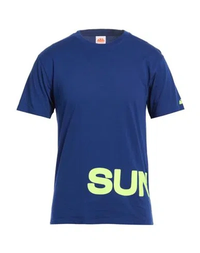 Sundek Man T-shirt Midnight Blue Size L Cotton, Elastane