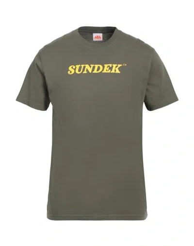 Sundek Man T-shirt Military Green Size 3xl Cotton