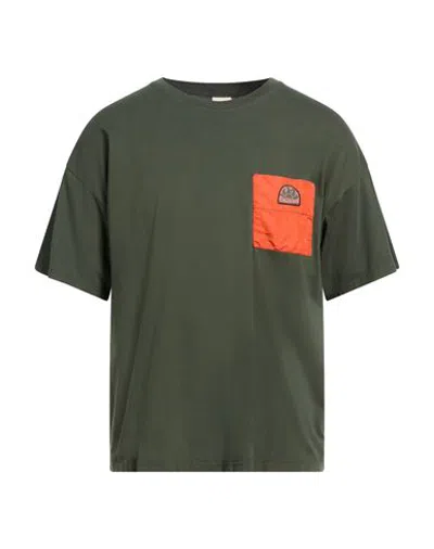Sundek Man T-shirt Dark Green Size M Cotton