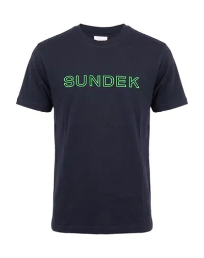 Sundek Man T-shirt Midnight Blue Size Xs Cotton