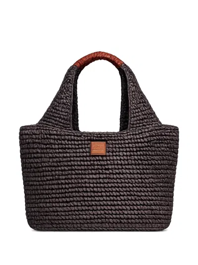 Sundek Maxi Logo-patch Tote Bag In Brown