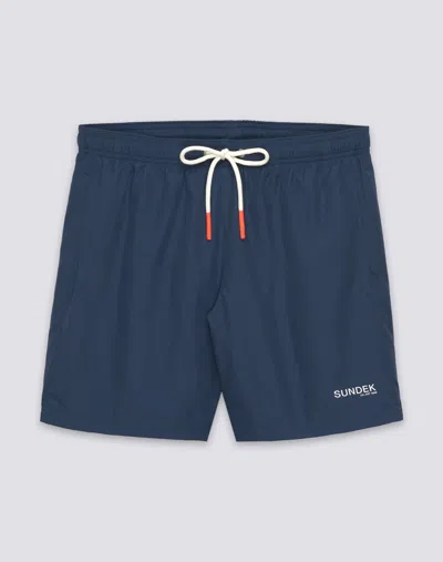 Sundek Men's Mid-length Swim Shorts In Navy In Blue