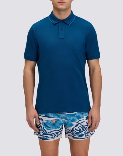 Sundek Men's Pima Cotton Polo Shirt In Storm In Blue