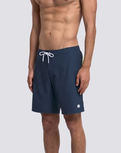 Sundek Men's Semi-elastic Long Waist Swimshorts In Navy In Blue