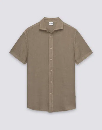 Sundek Men's Short Sleeve Linen Shirt In Safari In Brown