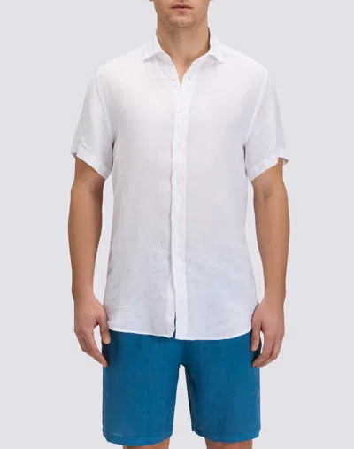 Sundek Men's Short Sleeve Linen Shirt In White