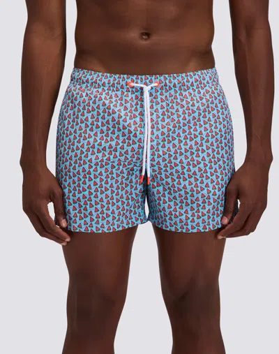Sundek Men's Swimshort Fruit Fiesta Print In Lunar In Blue
