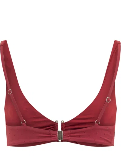 Sundek Mini Bralette Bikini Top In Deep Scarlet