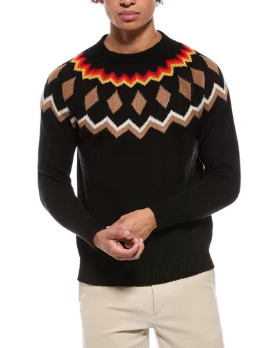Sundek Norwegian Wool & Cashmere-blend Crewneck Sweater In Black