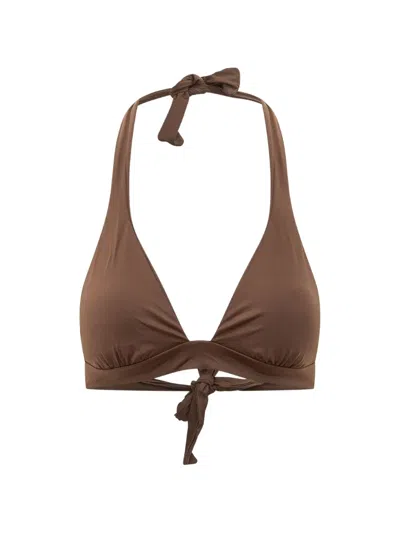 Sundek Olivia Halterneck Bikini Top In Brown