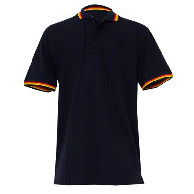 Sundek Pique Polo Shirt In Black | Men's Polo Shirt | Breathable Waffle Texture With 3-striped Ends Design 