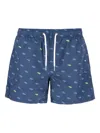 Sundek Poly Cloud-print Drawstring Swim Shorts In Blue
