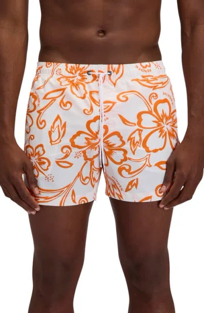Sundek Print Swim Trunks In White