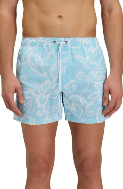 Sundek Print Swim Trunks In Blue