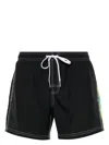 Sundek Rainbow-patch Swim Shorts In Black