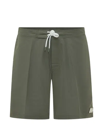 Sundek Rainbow-stripe Swim Shorts In Green