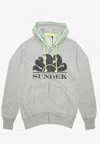 Sundek Sean Fleece Zip-up Cotton Sweatshirt With Hood In Grey