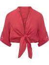 Sundek Tie-front Cropped Top In Red