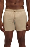 Sundek Solid Swim Trunks In Brown