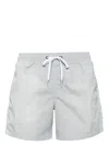 Sundek Stripe-detail Swim Shorts In 灰色