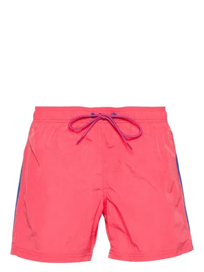 Sundek Stripe-detail Swim Shorts In Pink