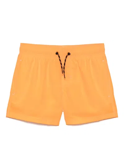 Sundek Stripe-detailing Swim Short In Orange