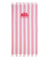 Sundek Striped Logo Towel In Pink