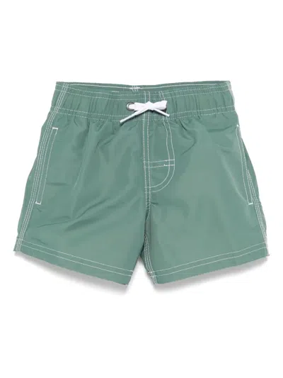 Sundek Striped Swim Shorts In Green