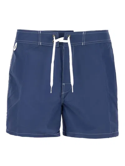 Sundek Striped Swim Shorts In Blue