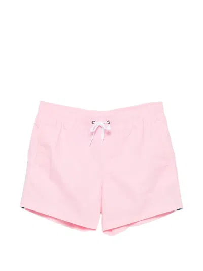 Sundek Stripe-detail Swim Shorts In Pink