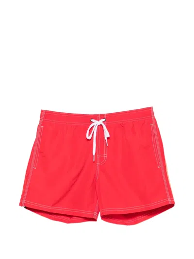 Sundek Stripe-trim Swim Shorts In Red