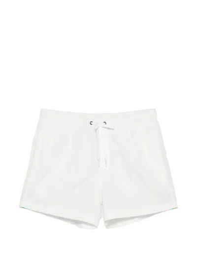 Sundek Stripe-trim Swim Shorts In White