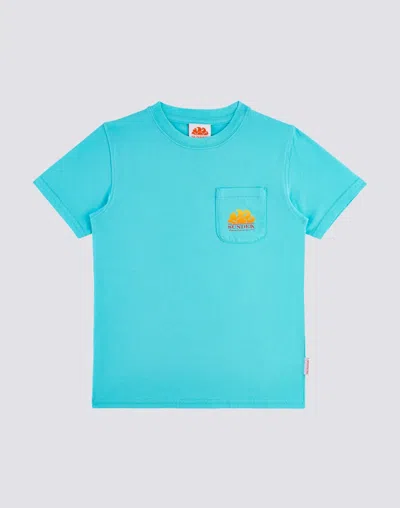 Sundek Kids' T-shirt Con Stampa In Blue