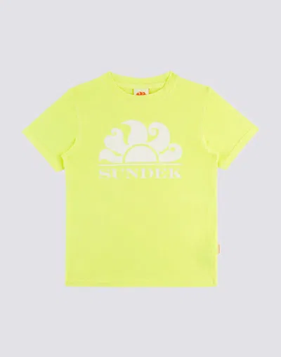 Sundek Kids' T-shirt Con Stampa In Yellow