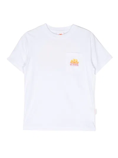 Sundek Kids' T-shirt With Print In White