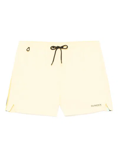 Sundek Taffeta Swim Shorts In Yellow