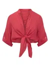 Sundek Tie-front Cropped Top In Pink