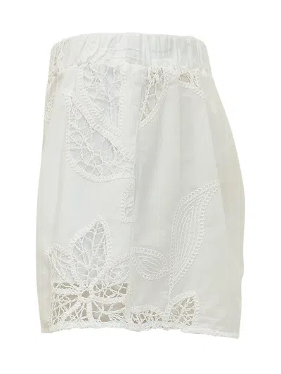 Sundek Waistband Mini Shorts In White