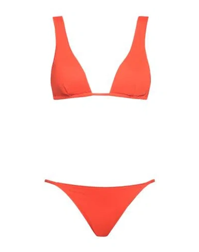 Sundek Woman Bikini Orange Size 4 Polyamide, Elastane In Metallic
