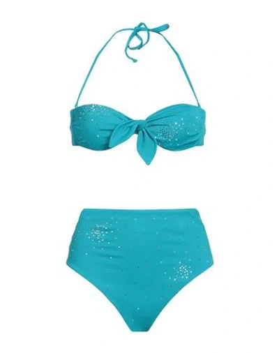 Sundek Woman Bikini Turquoise Size 4 Polyamide, Elastane In Blue