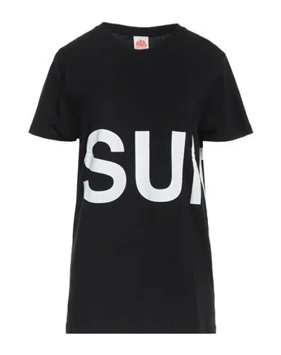 Sundek Woman T-shirt Black Size L Cotton