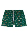 Sundek X Pelo Foundation Dog-print Swim Shorts In Green